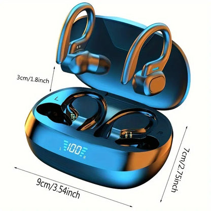 Black/Red 2-Color Wireless Electronic Earphones, Sport Ear Hook Headsets with Bluetooth Call In-Ear Audio, Wireless Headset Audio for Sports